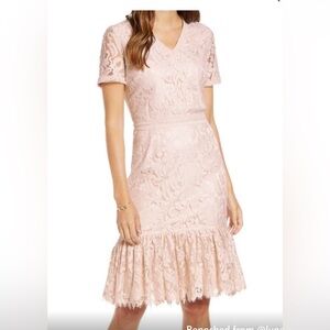 Rachel Parcell Blush Lace Midi Dress